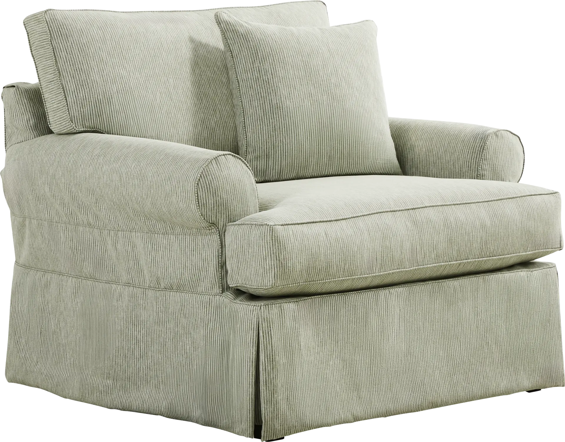 Beachside Walk Green Slipcover Chair