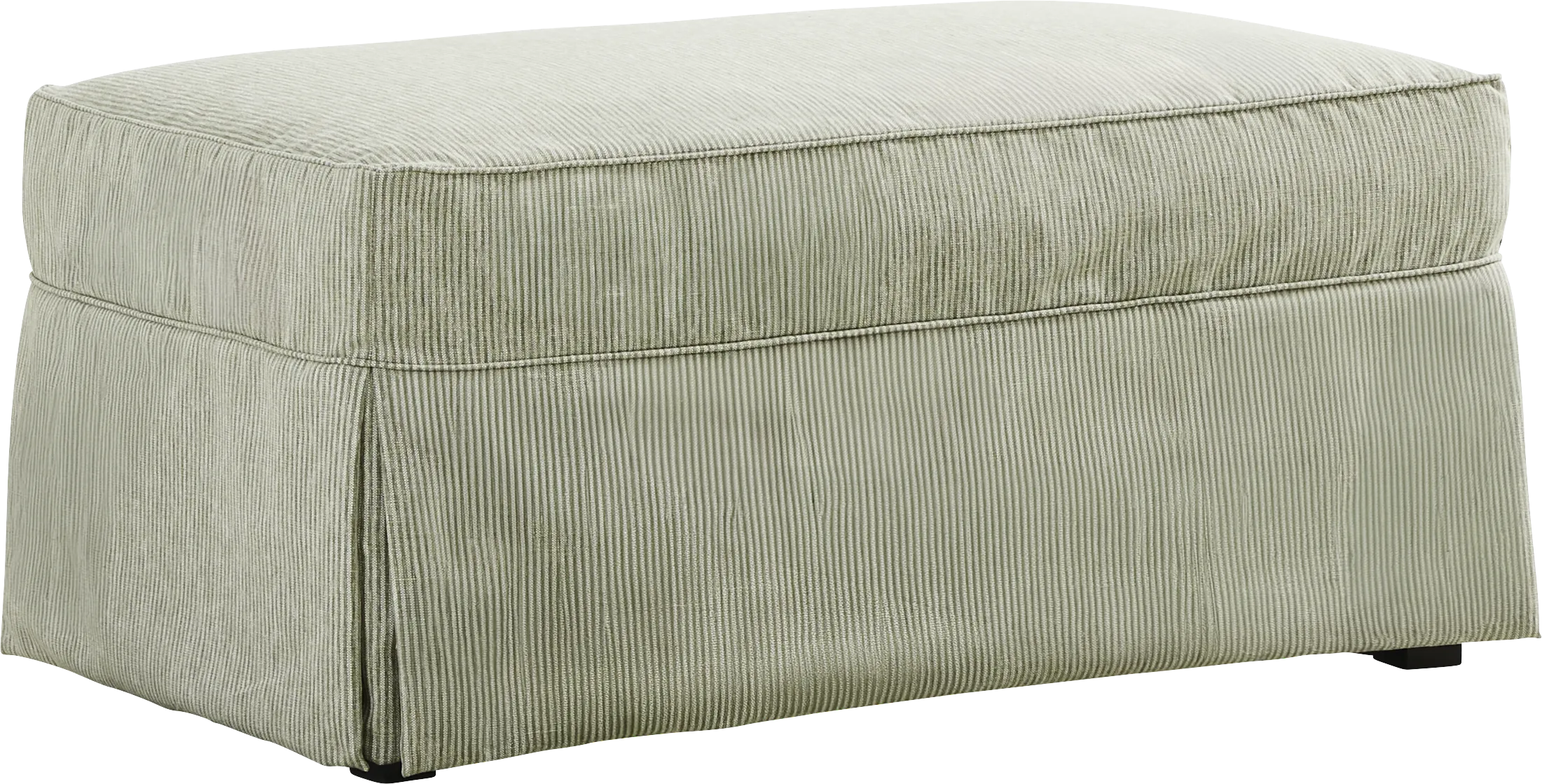 Beachside Walk Green Slipcover Ottoman - Thumbnail - Image 1