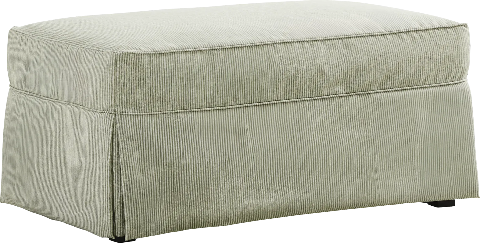 Beachside Walk Green Slipcover Ottoman