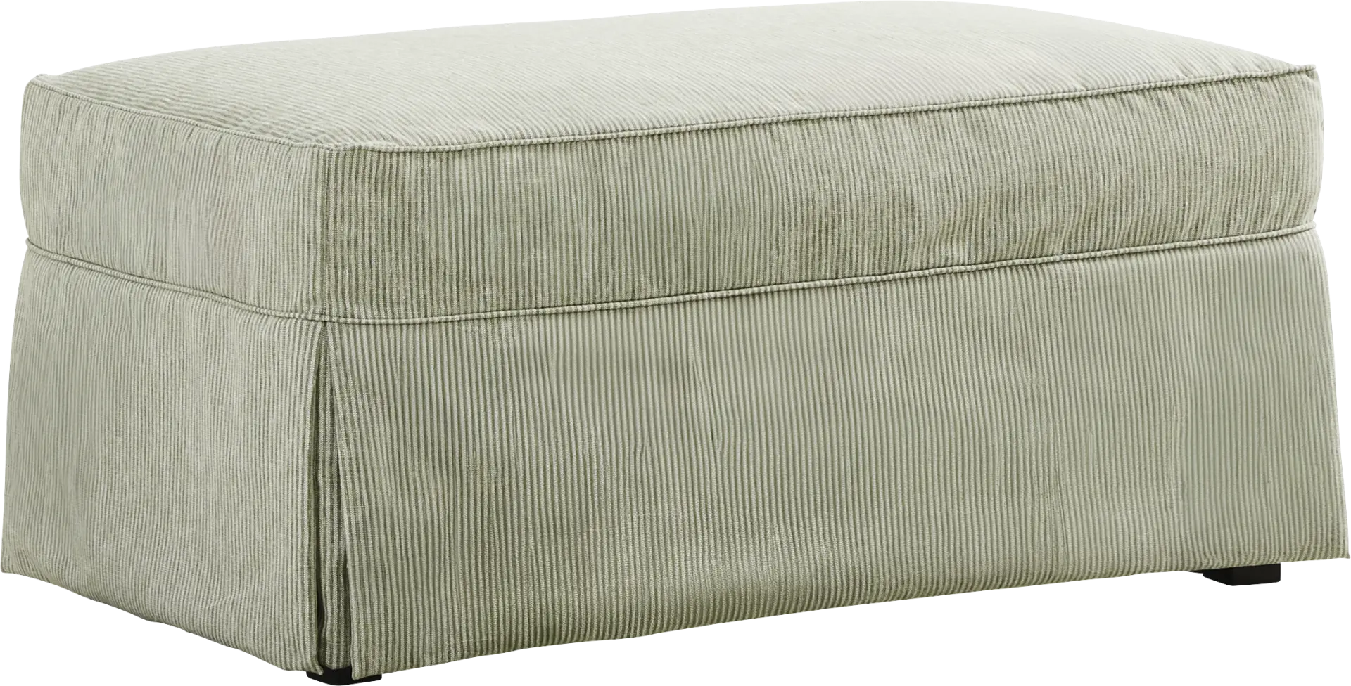 Beachside Walk Green Slipcover Ottoman