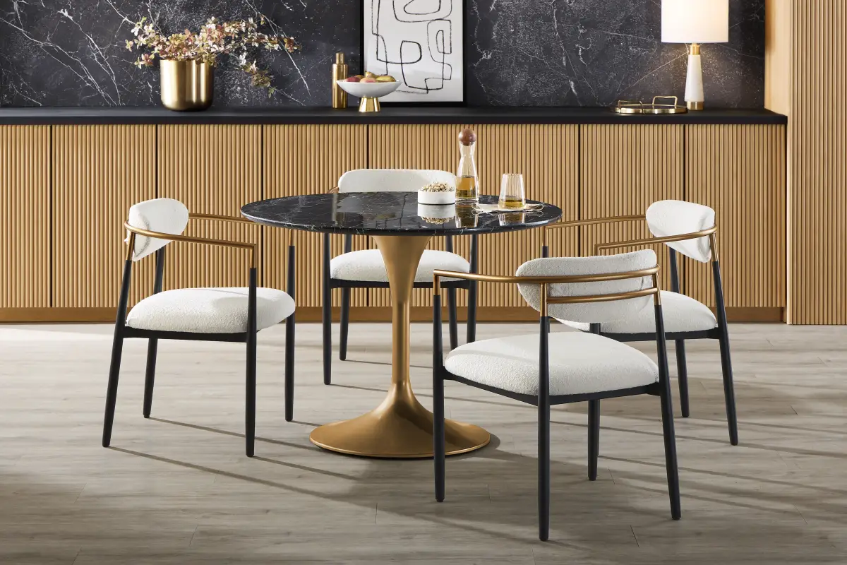 Eris Black and Gold 5 Pc Dining Room