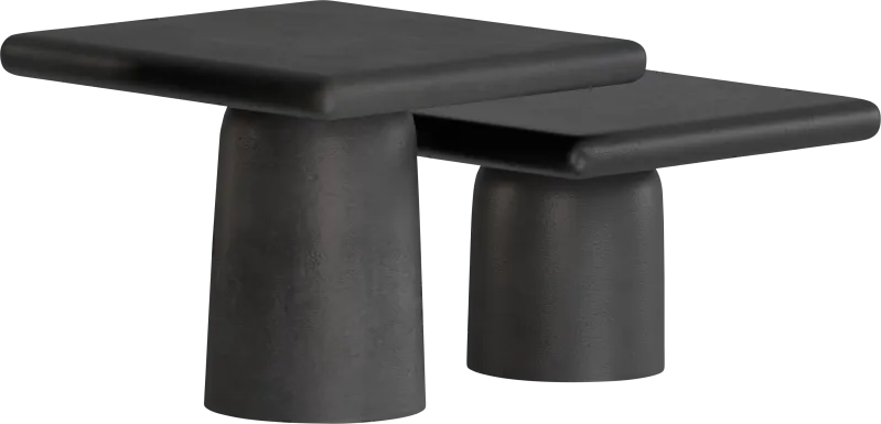 Arezo Black Nesting Table, Set of 2