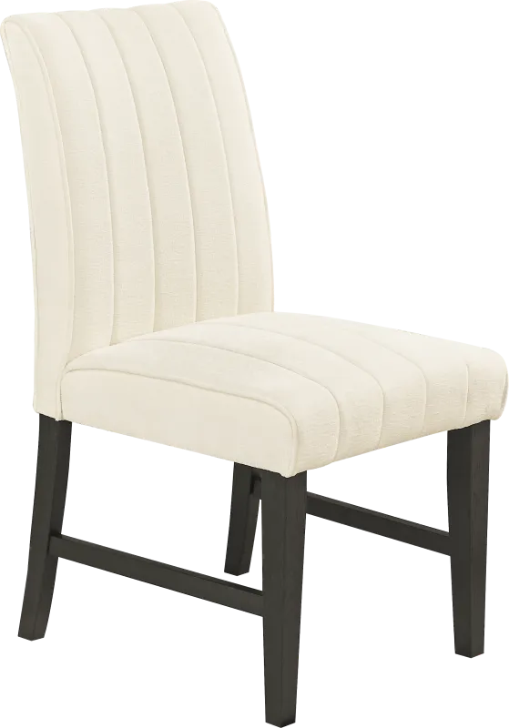 Kendall White Side Chair with Black Legs