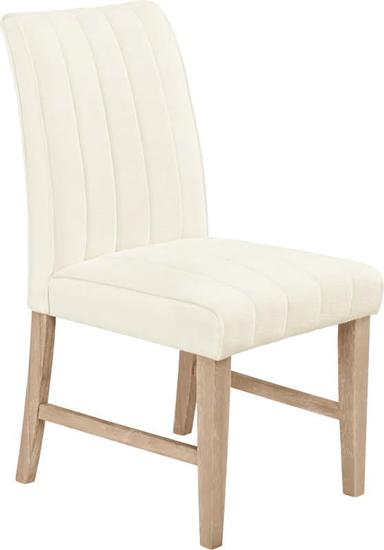 Kendall White Side Chair with Natural Legs