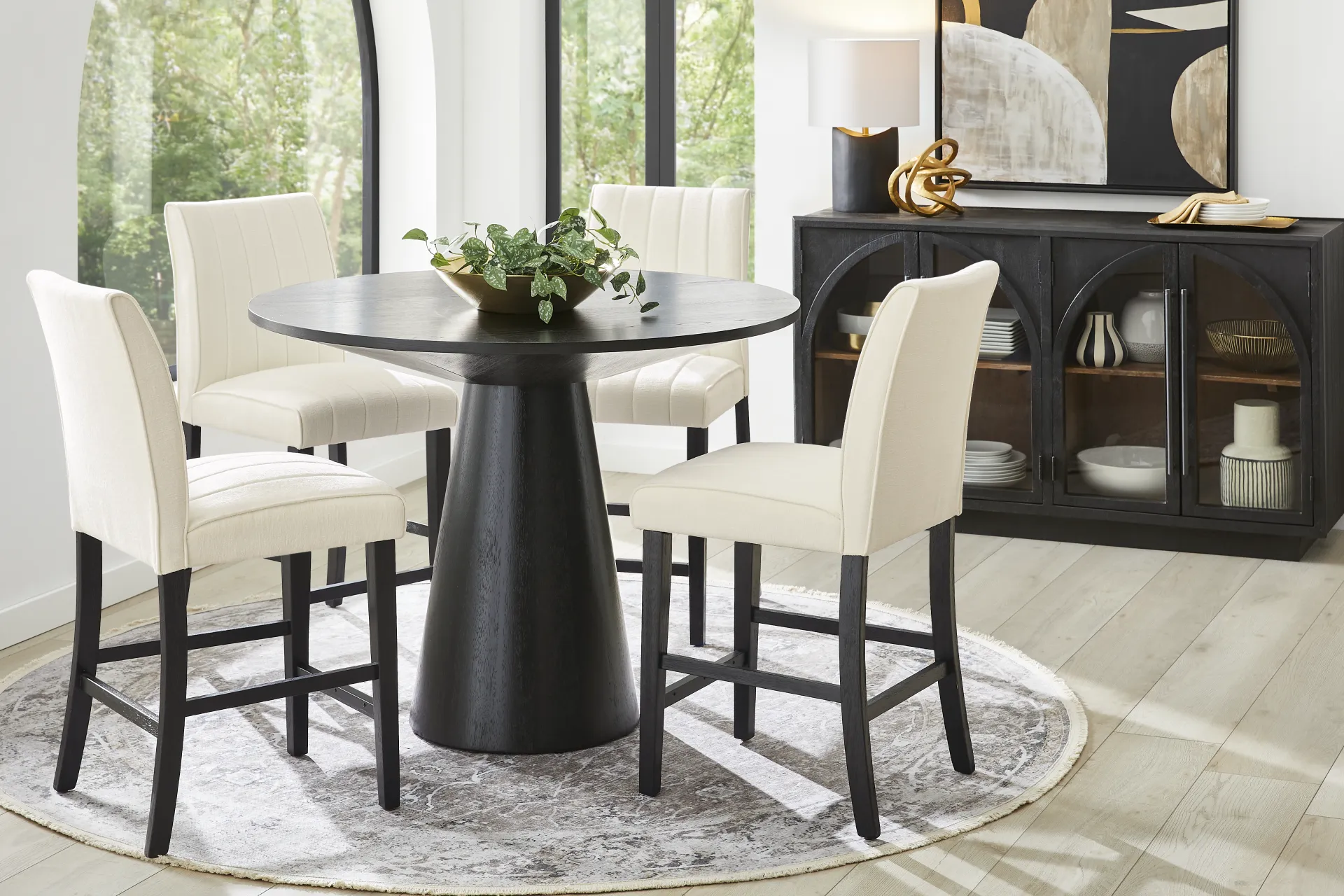 Kendall Black 48" Round Counter Height Table - Image 1