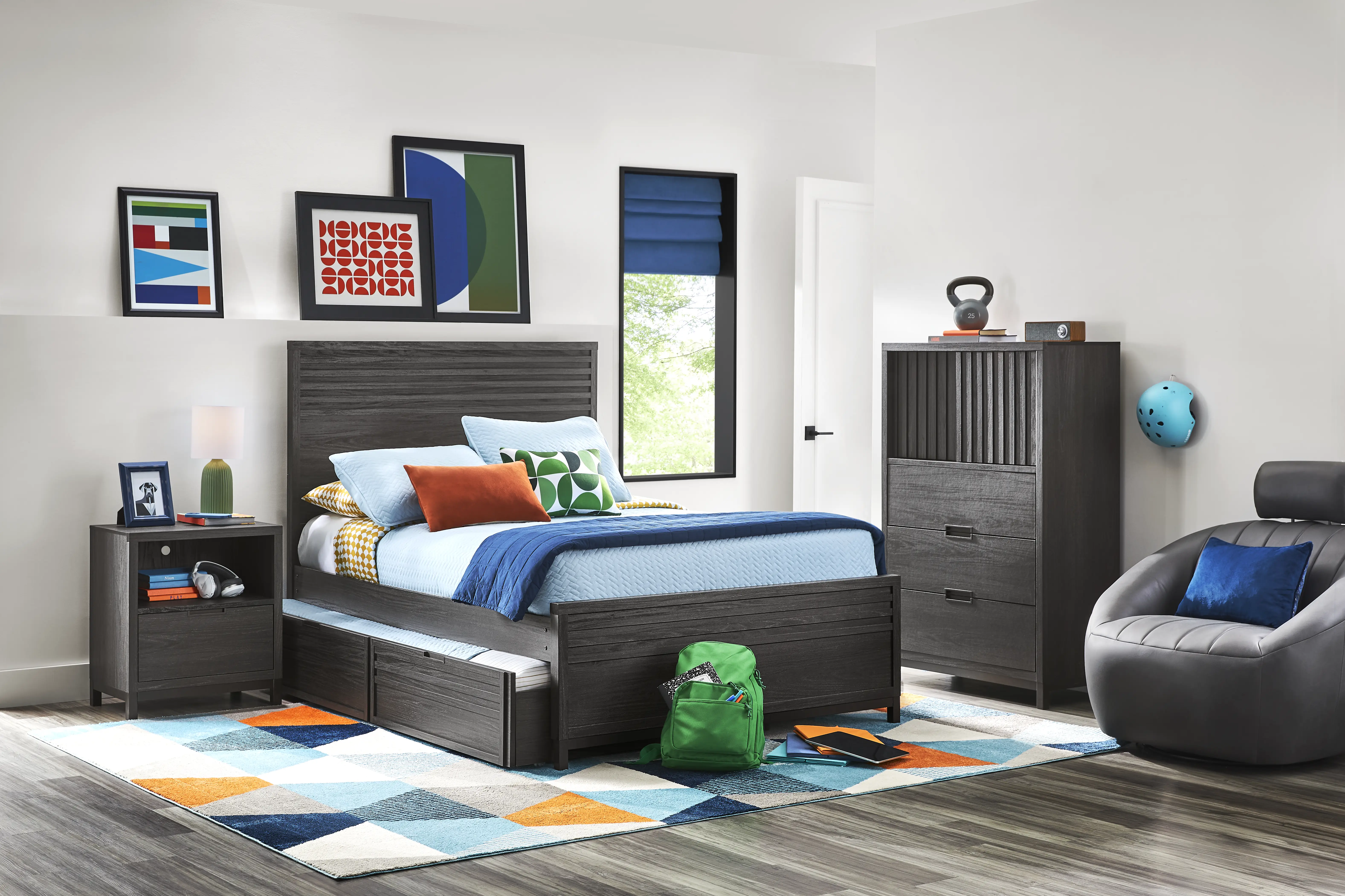 Kids Northridge Drive Charcoal Full Panel Bedroom - Thumbnail - Image 1