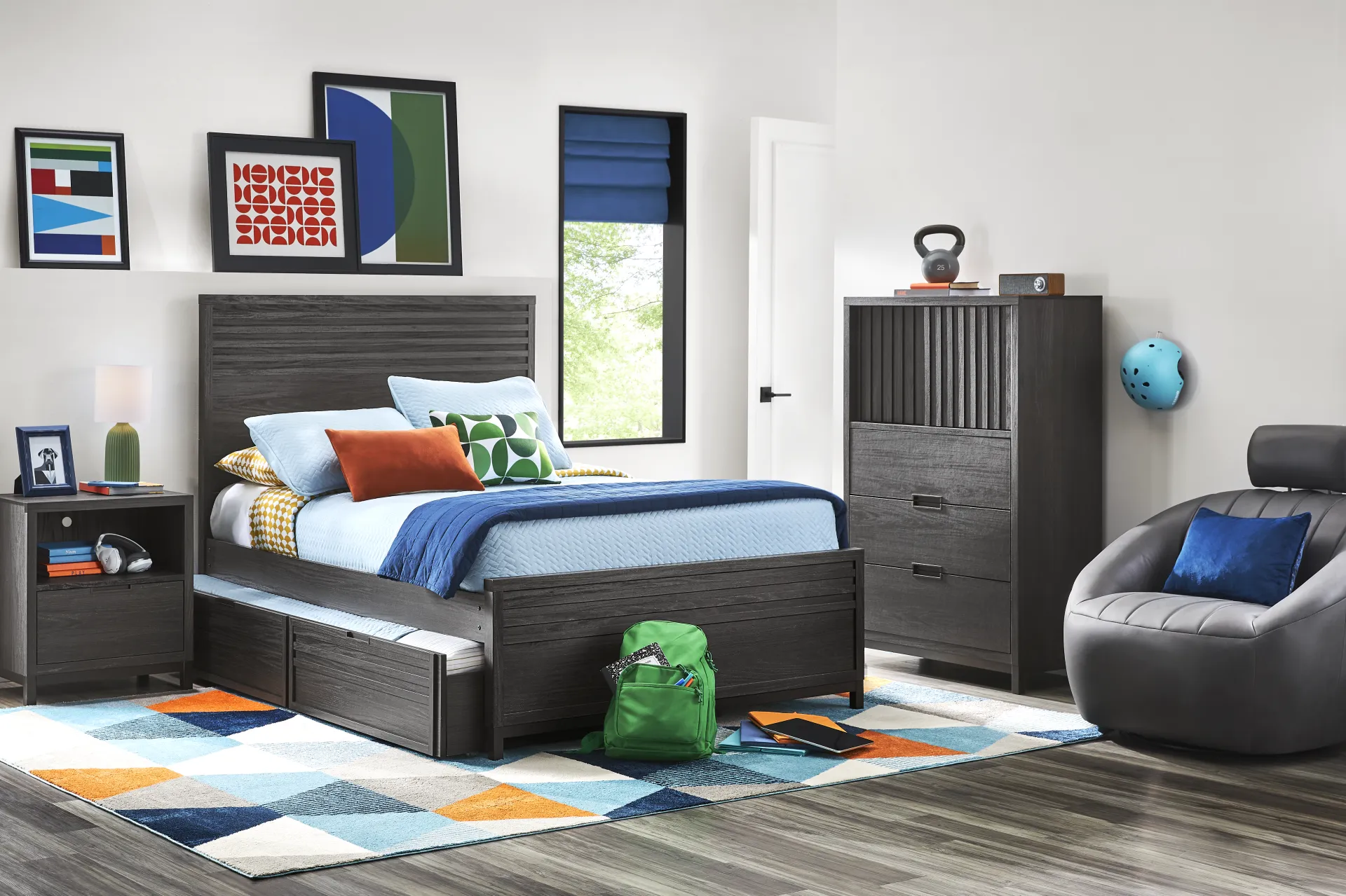 Kids Northridge Drive Charcoal Full Panel Bedroom - Image 1