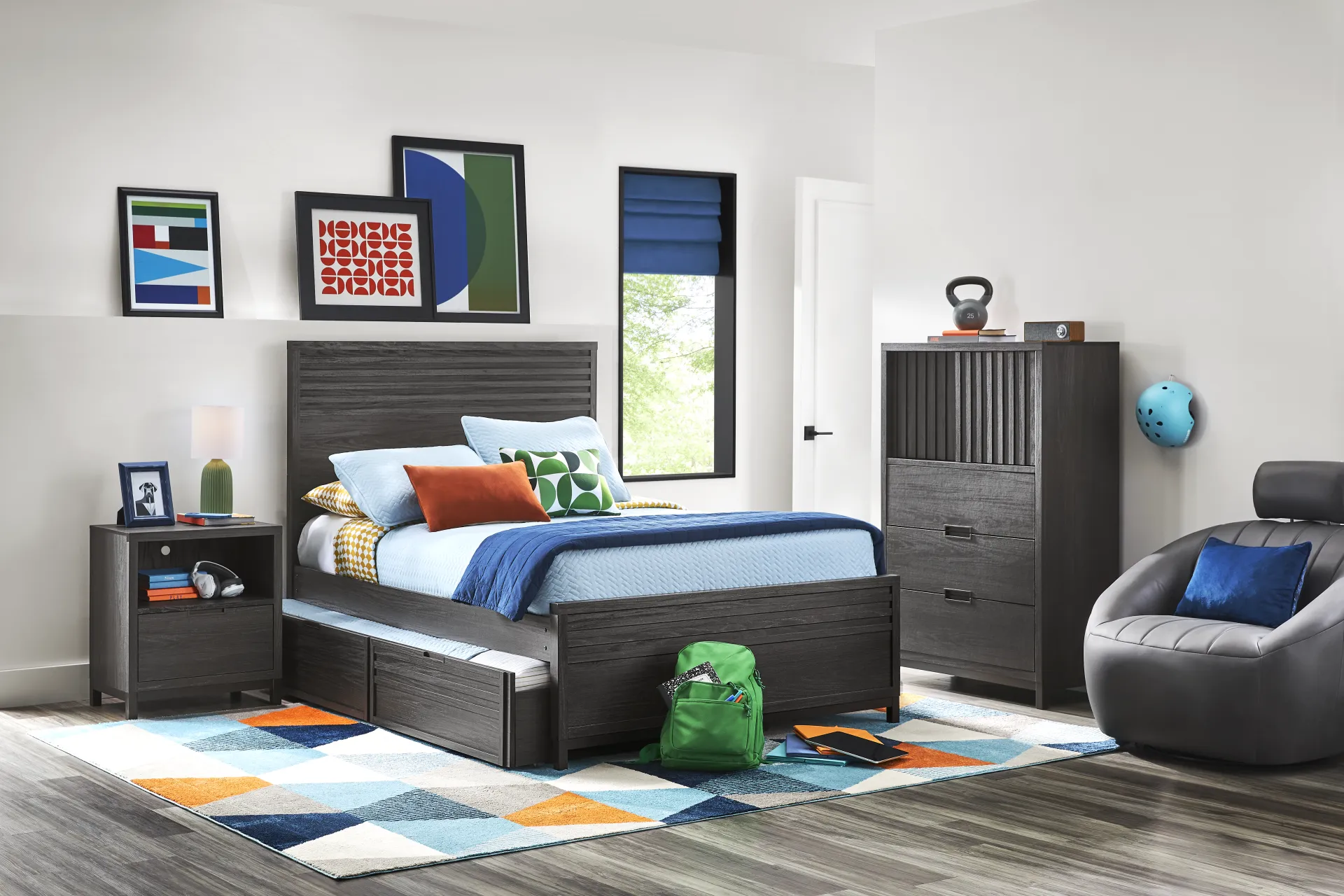 Kids Northridge Drive Charcoal Full Panel Bedroom - Image 1
