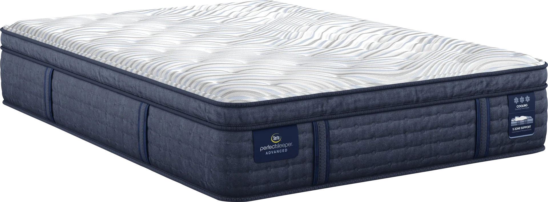 Serta Perfect Sleeper Advanced Plush Pillow Top King Mattress Set with Head Up Only Base