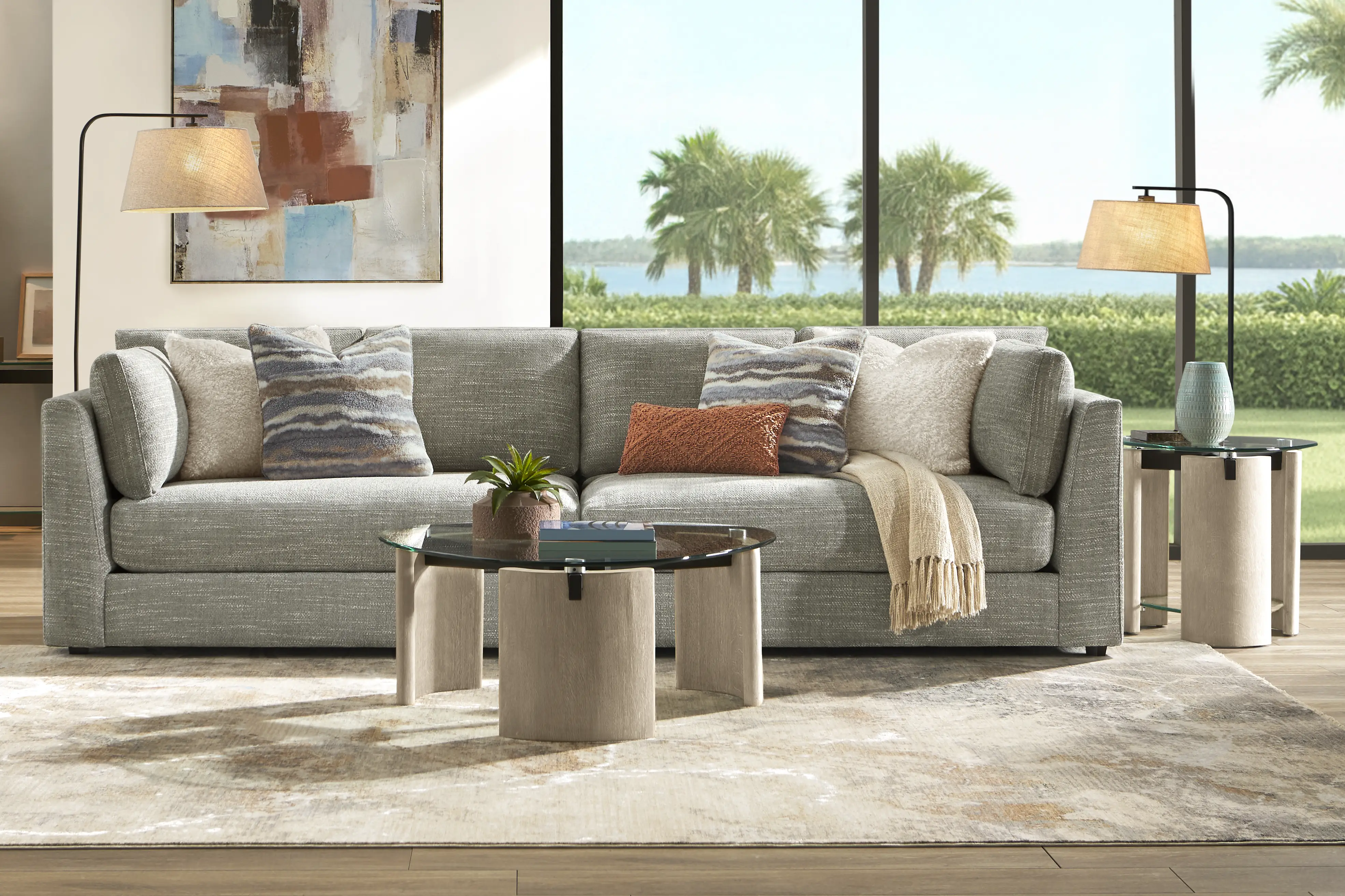 Sadie Falls Dove Gray 2 Pc Sofa - Thumbnail - Image 2