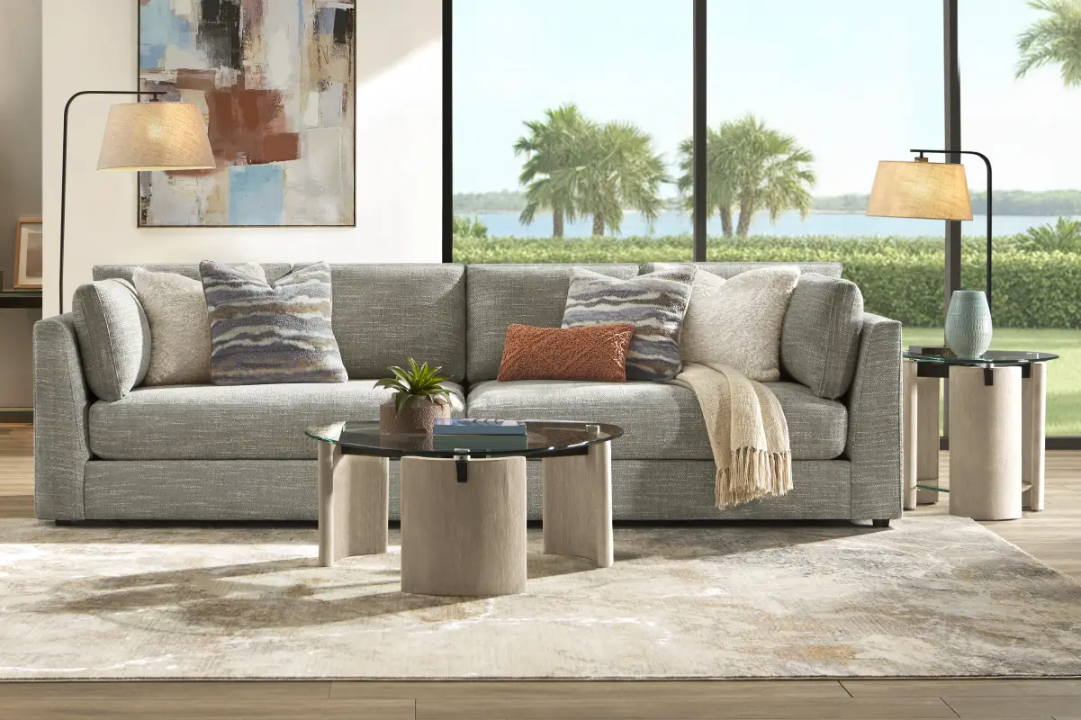 Sadie Falls Dove Gray 2 Pc Sofa