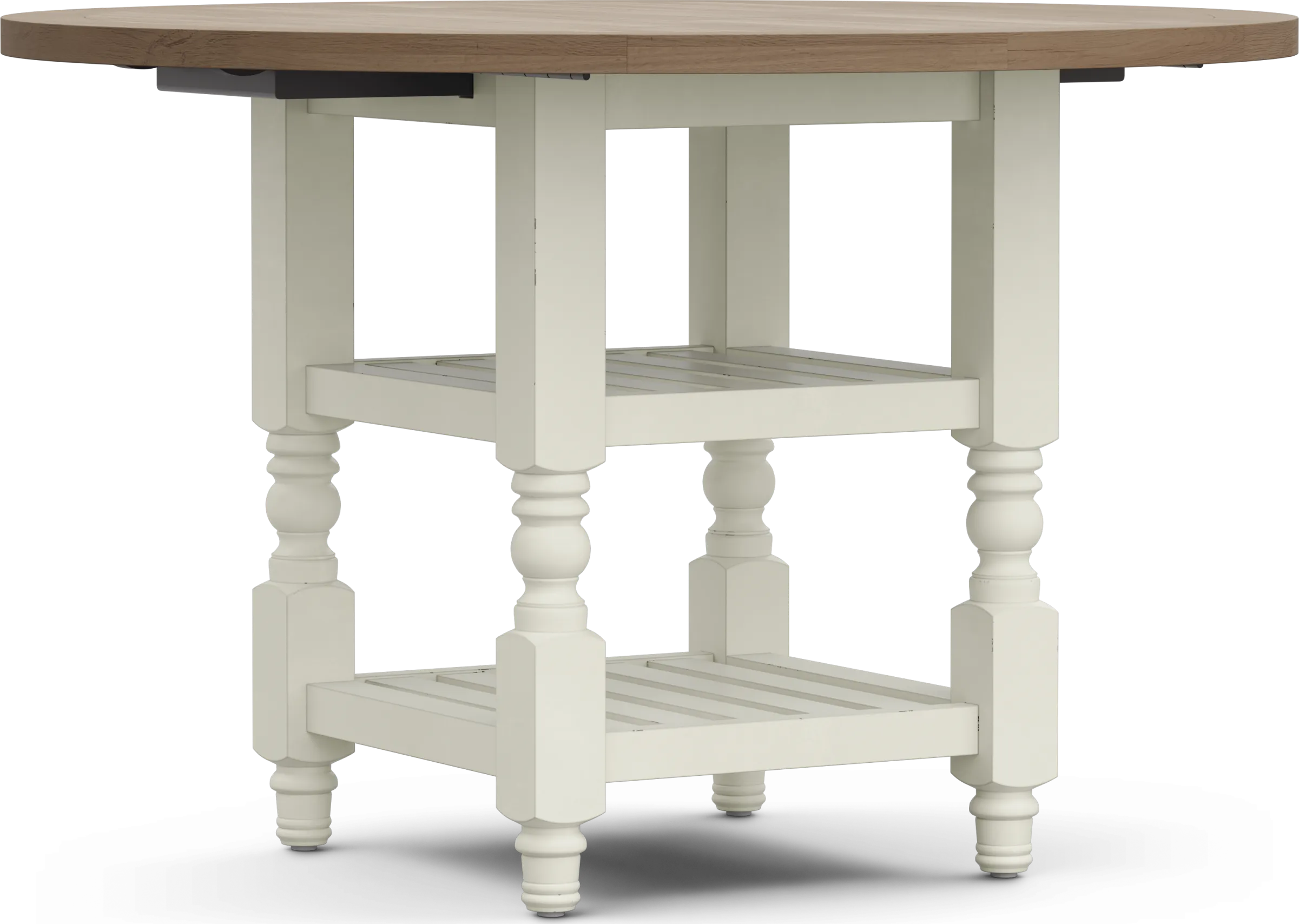 Spring Cottage White 5 Pc Round Drop Leaf Dining Room - Thumbnail - Image 2