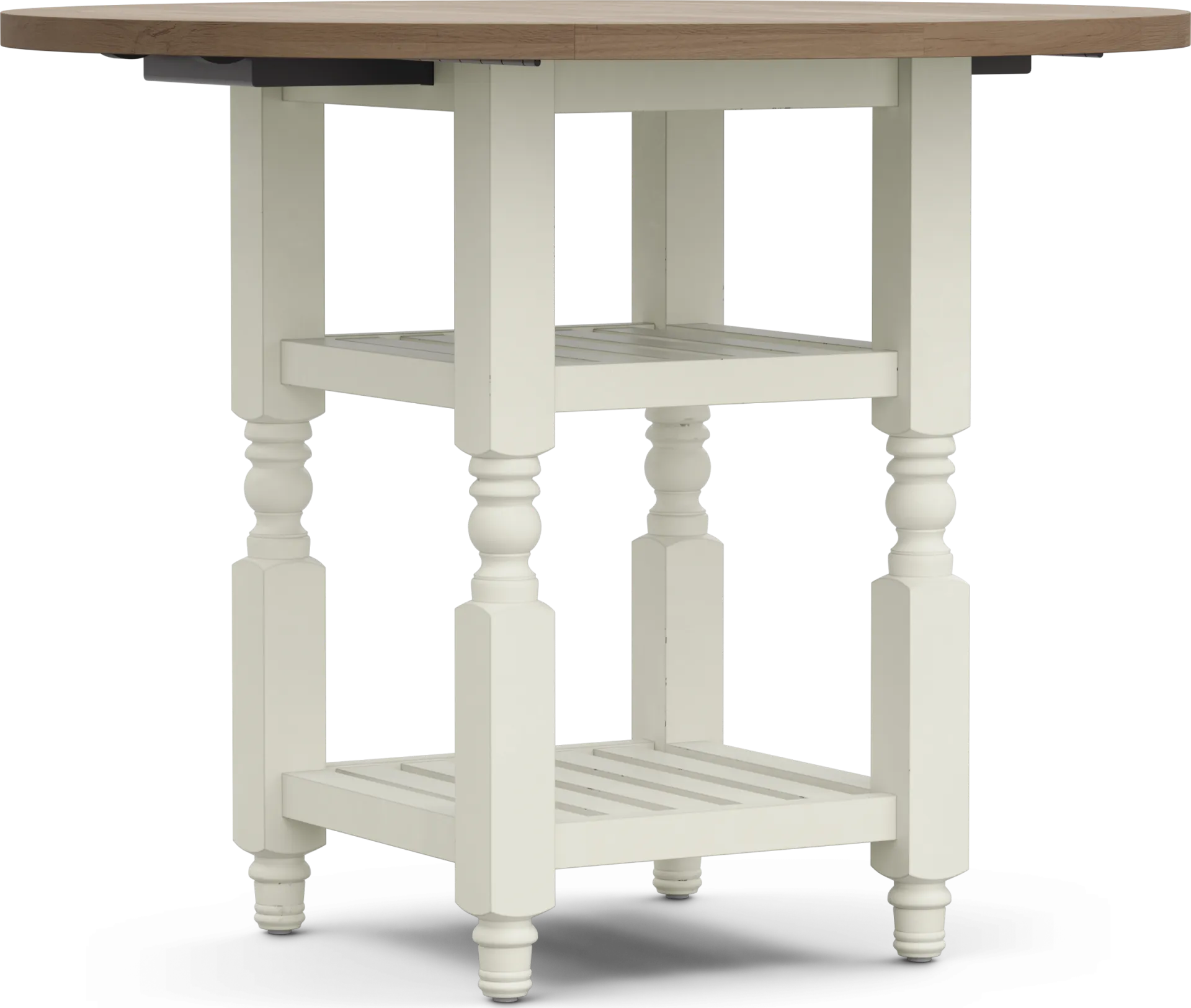 Spring Cottage White Round Counter Height Drop Leaf Dining Table - Image 1