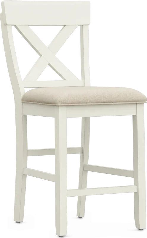 Spring Cottage White Counter Height Stool