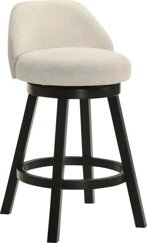 Peachworld White Swivel Counter Height Stool
