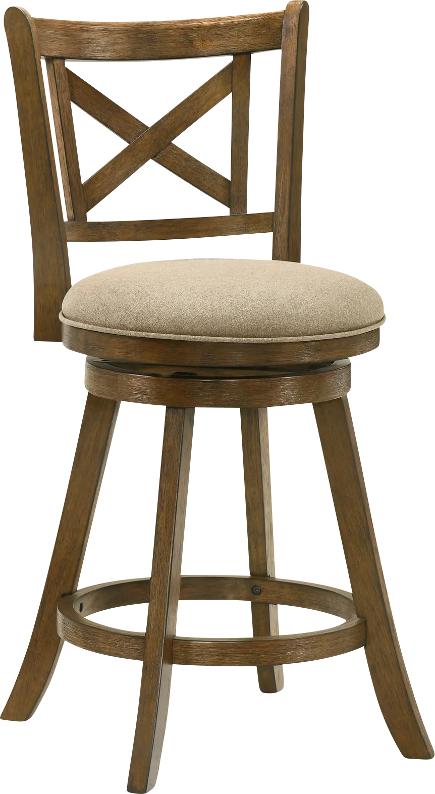 Cloverprises Beige Swivel Counter Height Stool - Thumbnail - Image 1