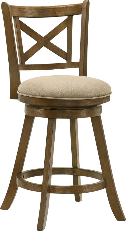 Cloverprises Beige Swivel Counter Height Stool