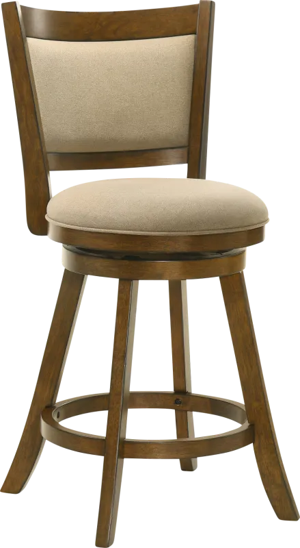 Moonworth Beige Swivel Counter Height Stool