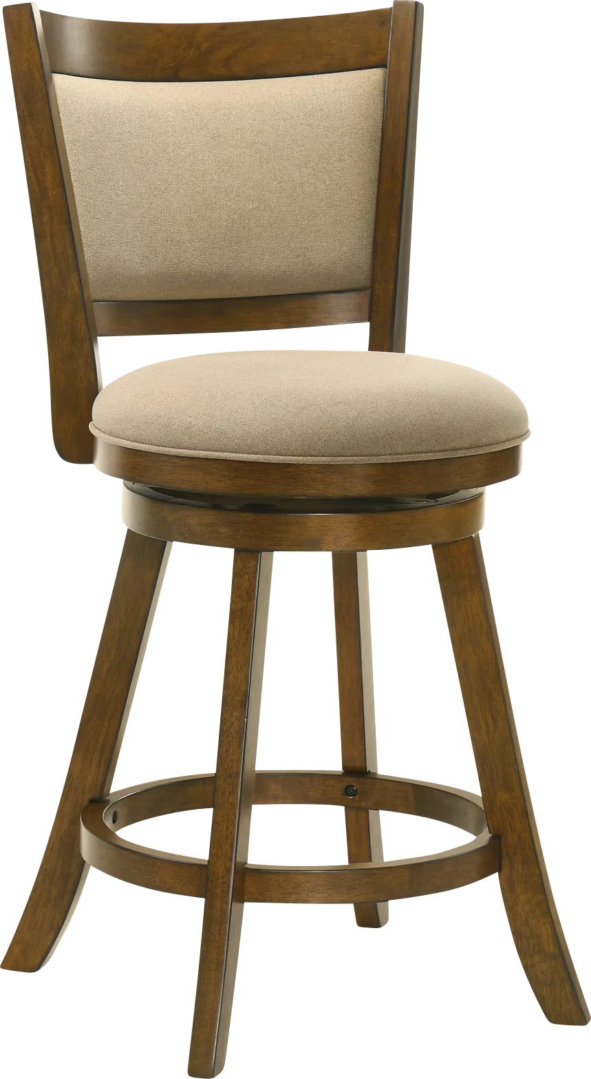 Moonworth Beige Swivel Counter Height Stool - Image 1