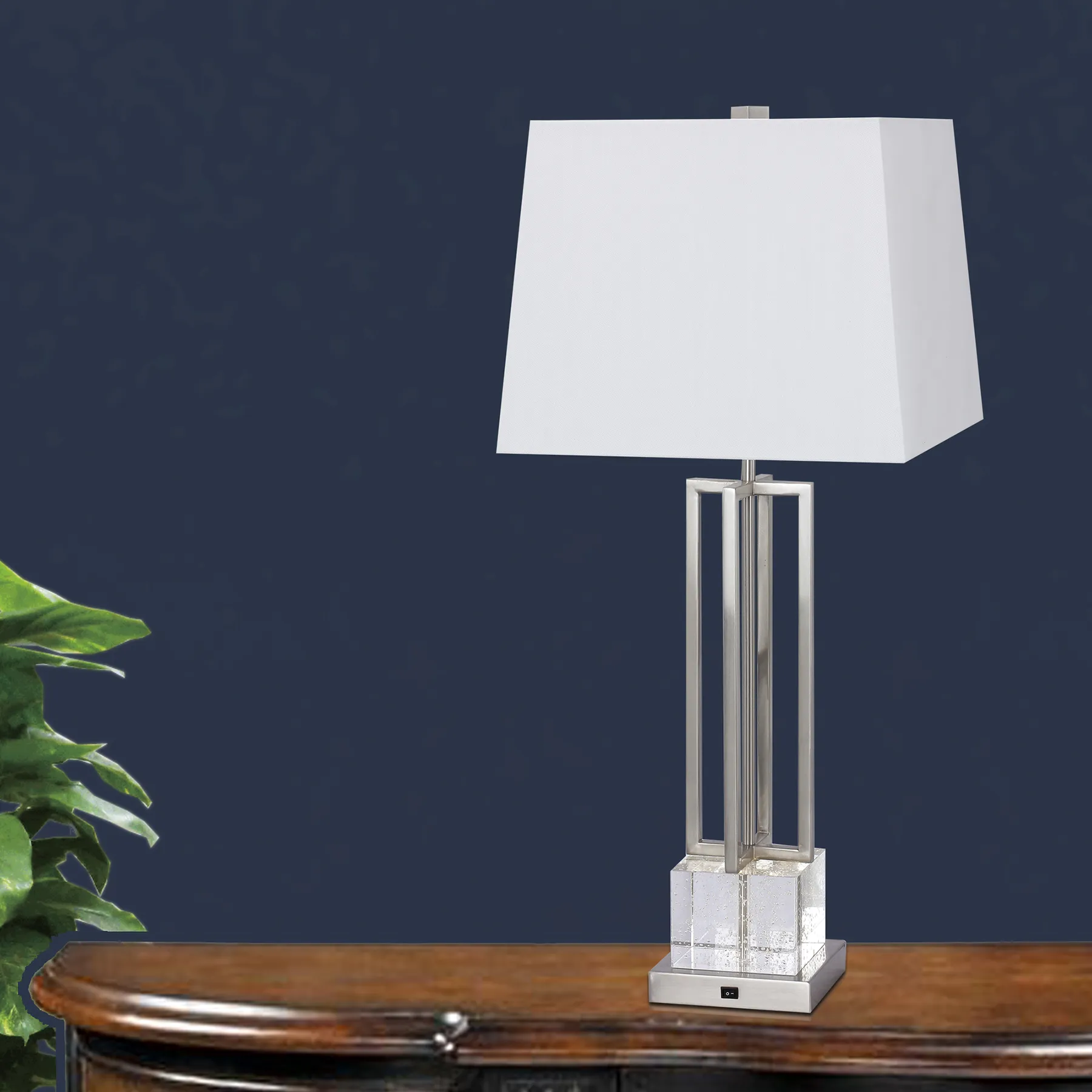 Crystal Falls Silver Lamp - Image 2