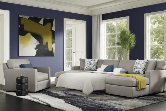 Harmonie Steel 3 Pc Sleeper Sectional