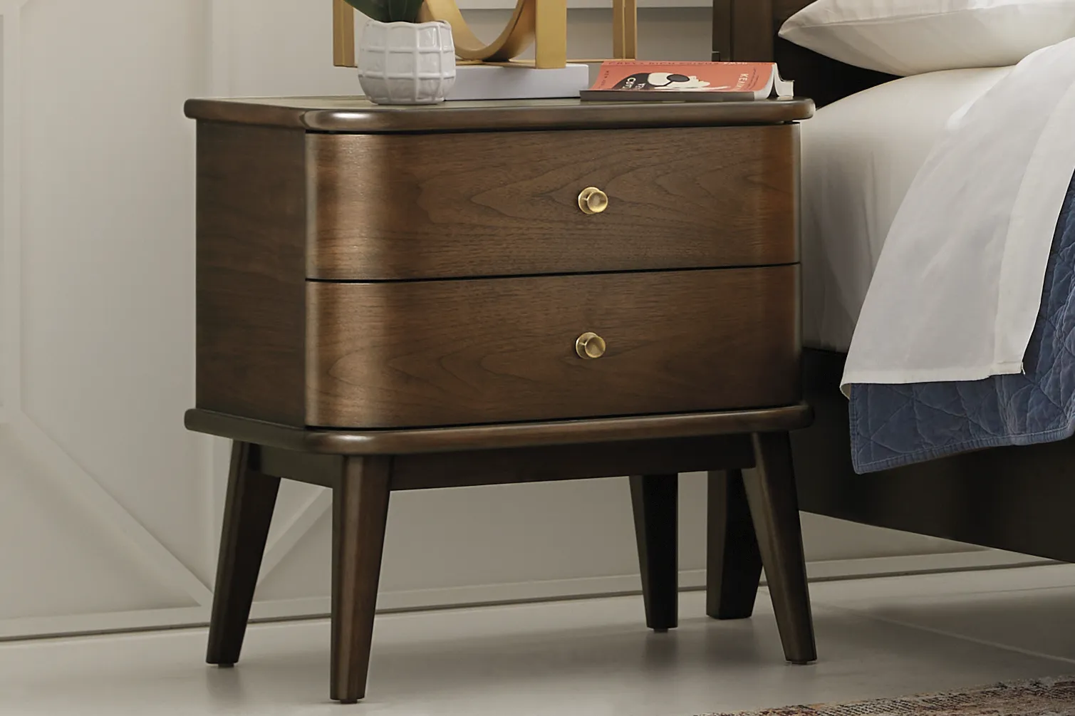 Devon Loft Walnut Finish Nightstand - Image 3