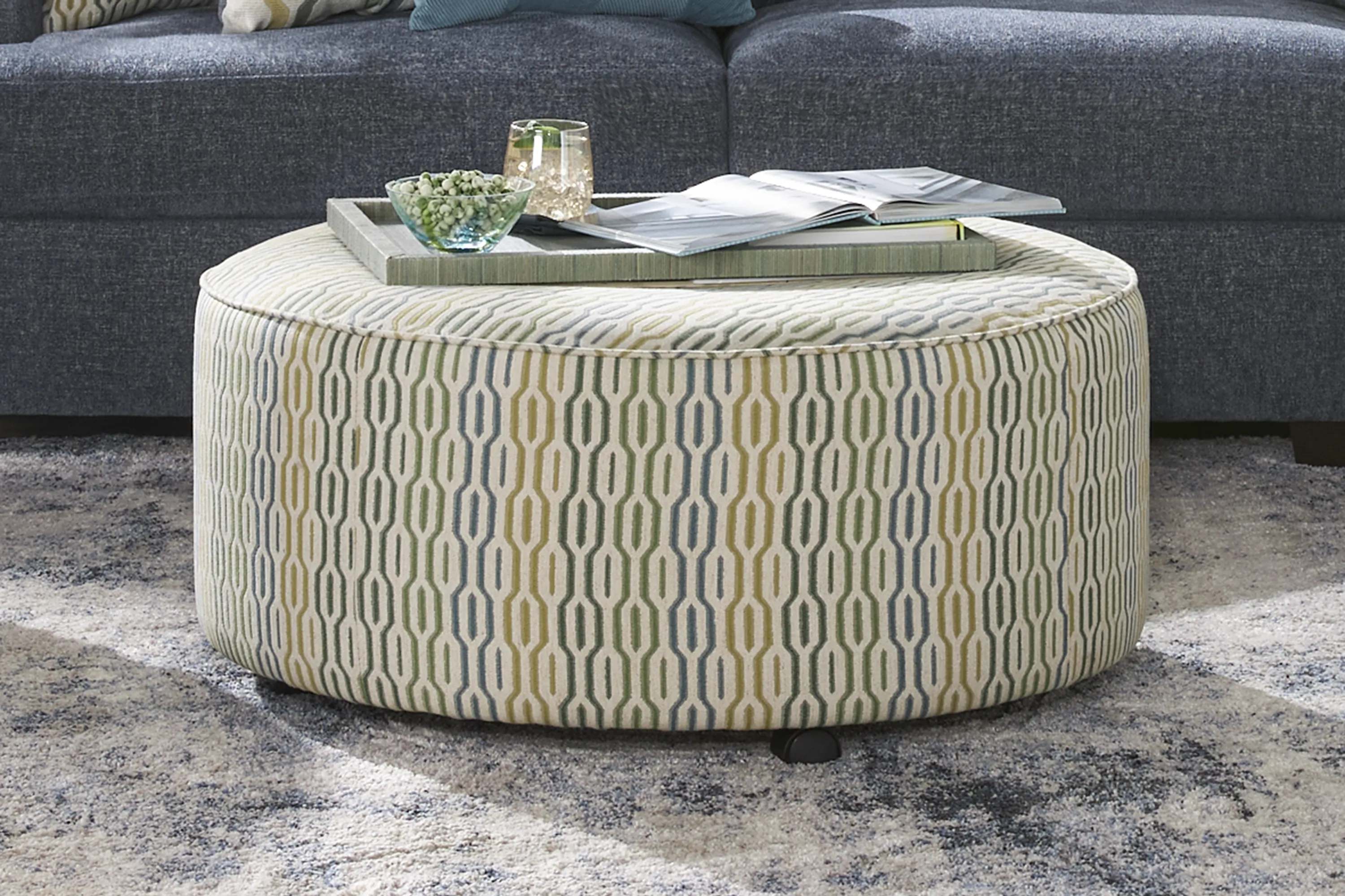 Briar Street Ivory Cocktail Ottoman - Thumbnail - Image 2