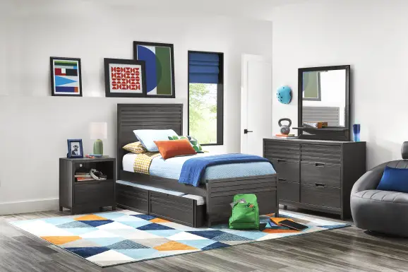 Kids Northridge Drive Charcoal Twin Panel Bedroom