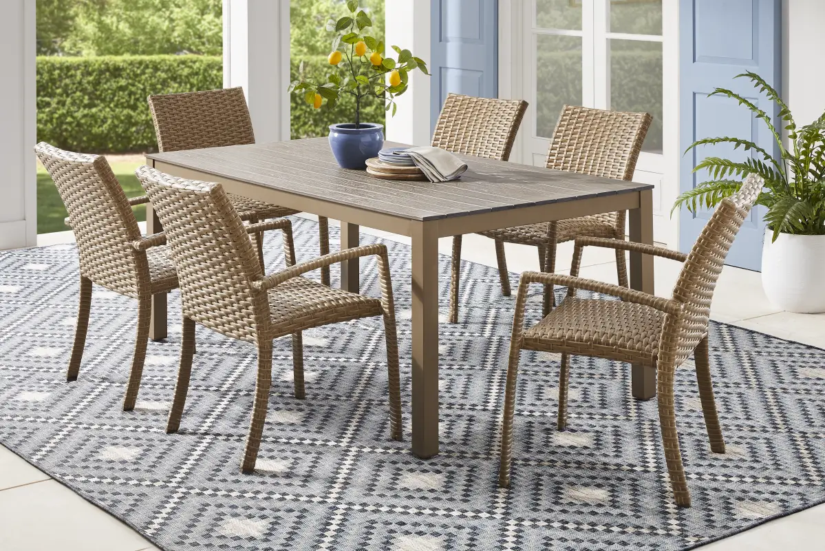 Paloma Brown 7 Pc 72 in. Outdoor Dining Set