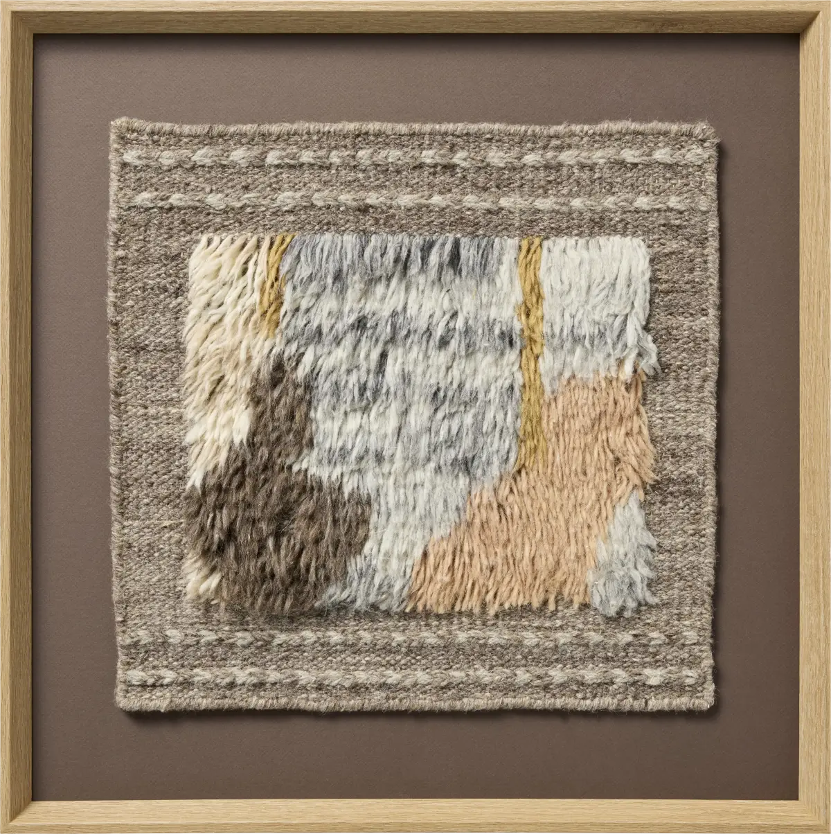 Anais III Taupe Colors,Light Wood Beige Wool Fabric Framed Artwork ...