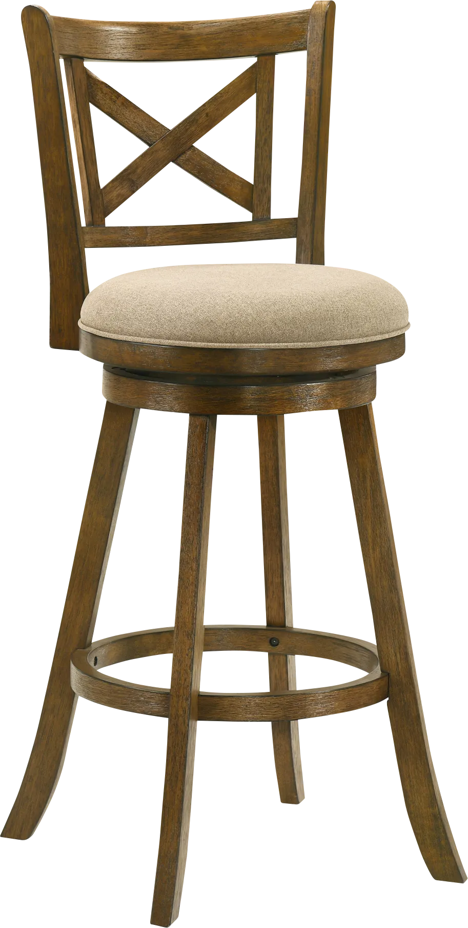 Cloverprises Beige Swivel Barstool - Thumbnail - Image 1