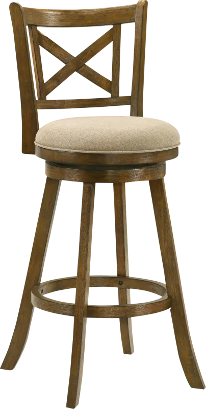 Cloverprises Beige Swivel Barstool