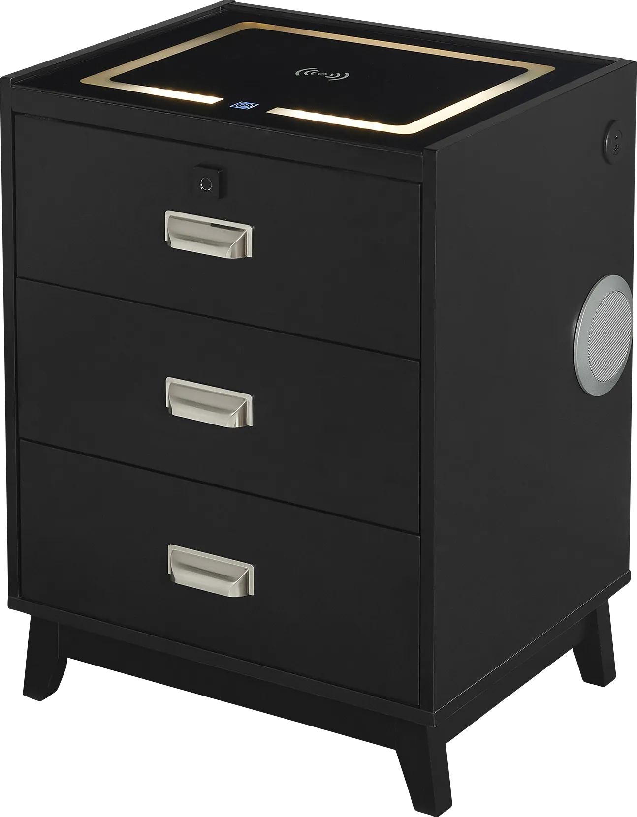 Narcis Black Nightstand - Thumbnail - Image 1