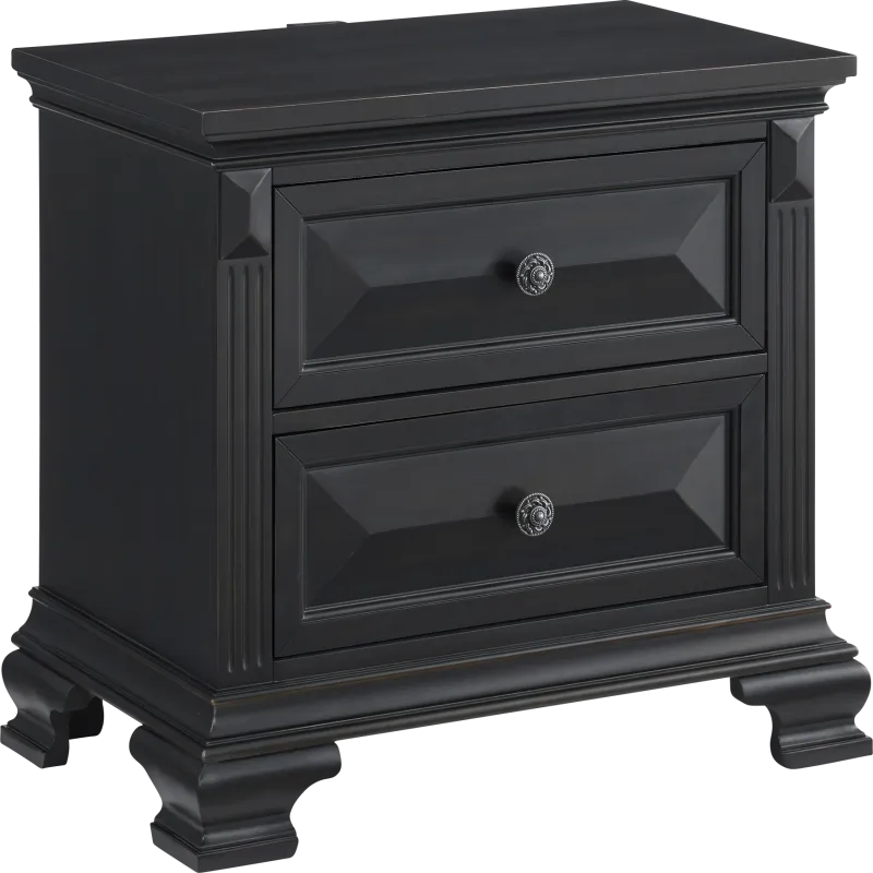 Keghon Black Nightstand