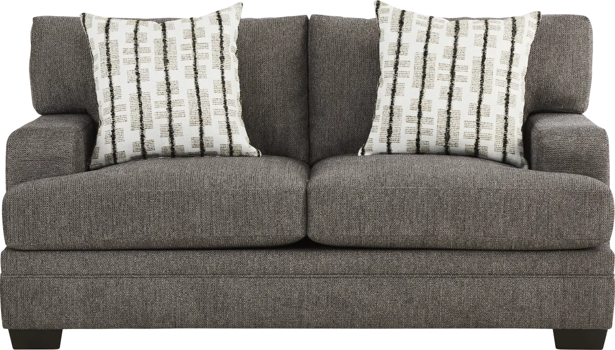 Conover Street 2 Pc Gray Chenille Fabric Living Room Set With Sofa ...