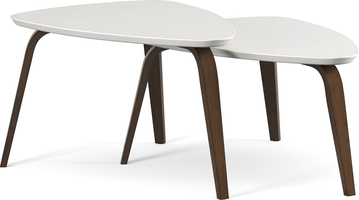 Melodina White 2 Pc Nesting Cocktail Table