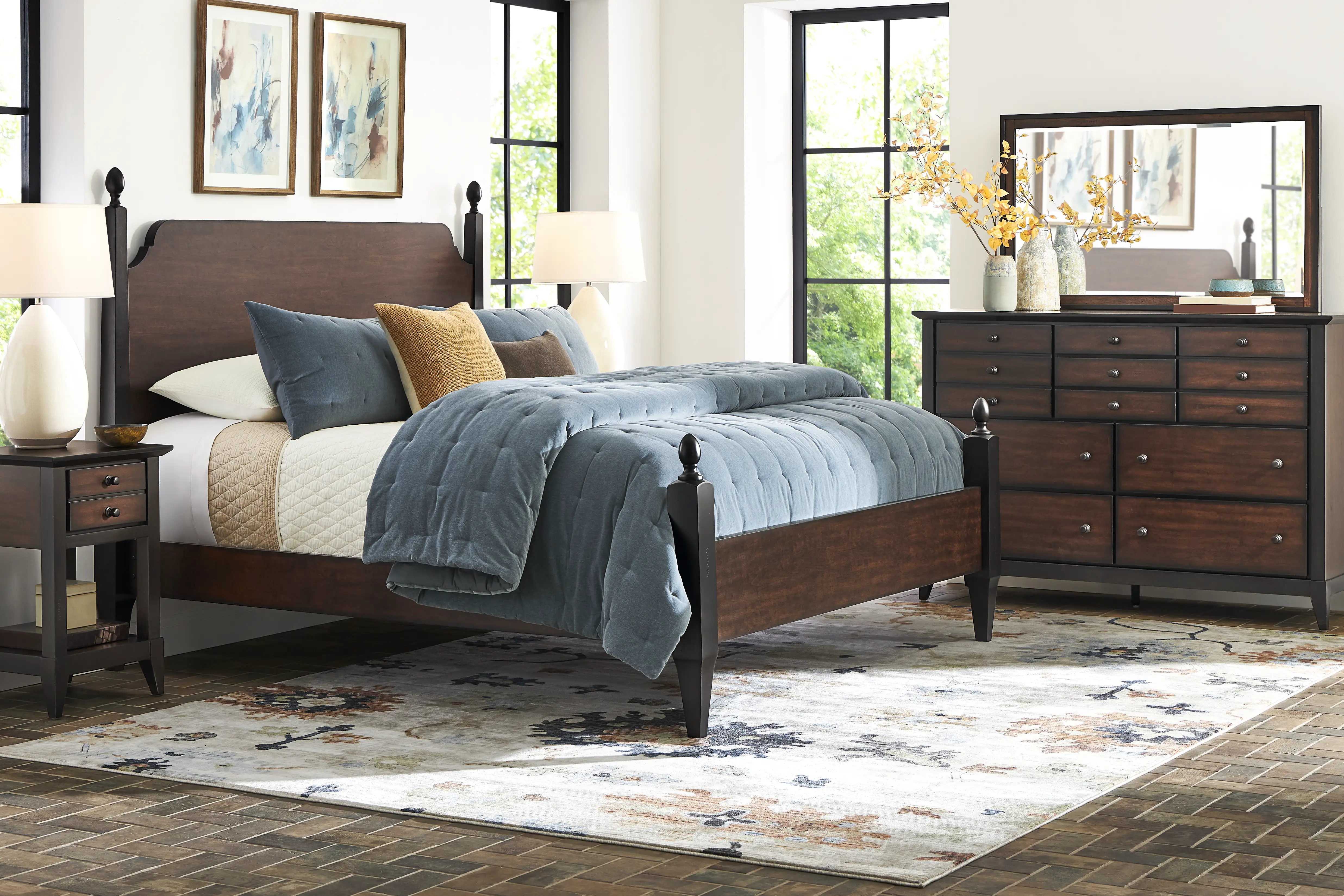 Northbrook Brown Cherry 7 Pc King Poster Bedroom - Thumbnail - Image 1