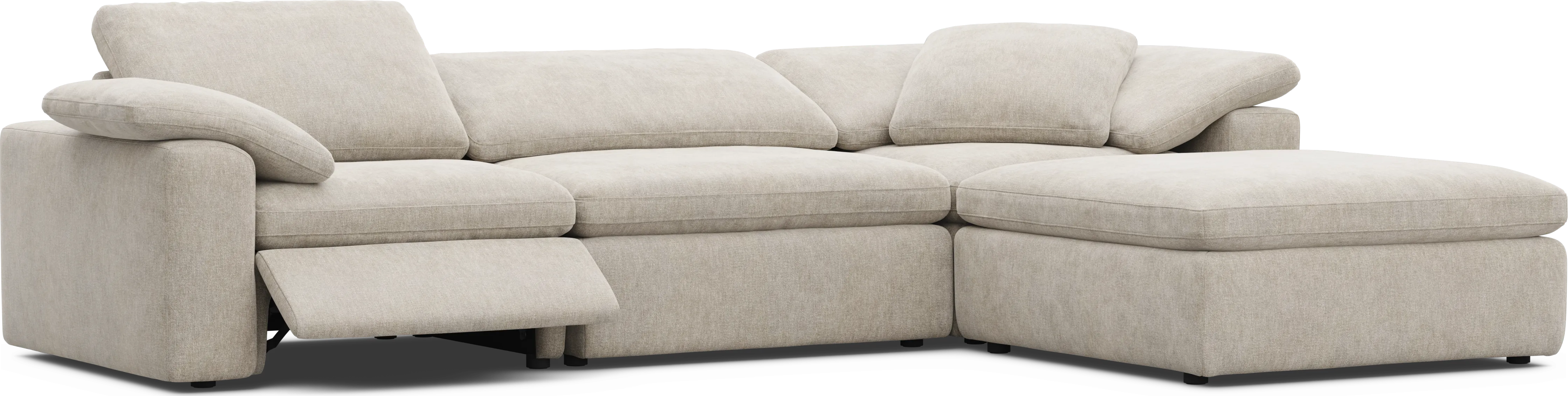 The Flow Gray 4 Pc Dual Power Reclining Sectional - Thumbnail - Image 1