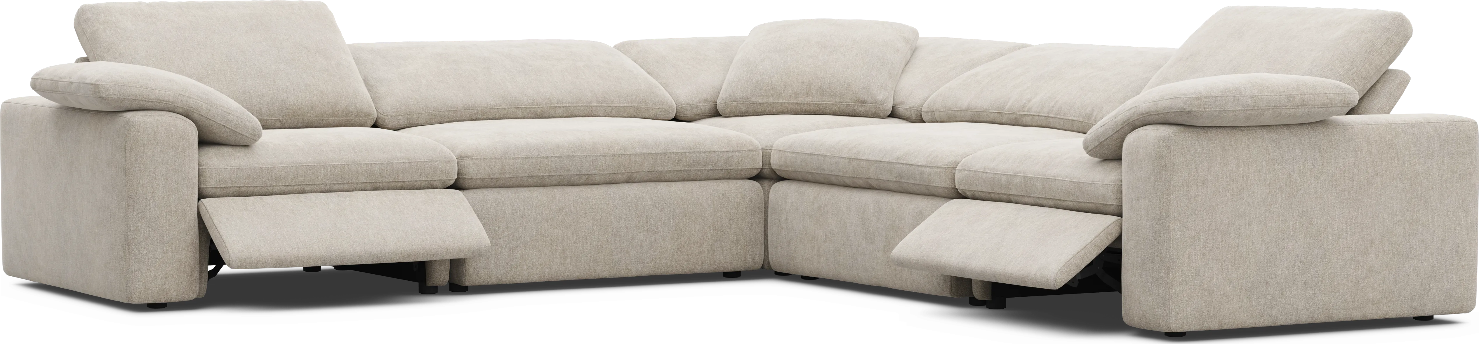 The Flow Gray 5 Pc Dual Power Reclining Sectional - Thumbnail - Image 1