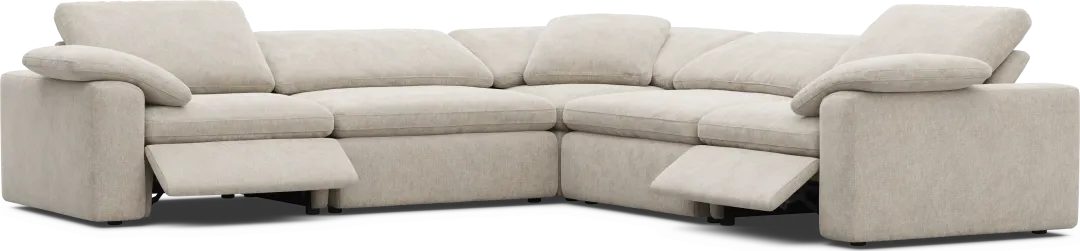 The Flow Gray 5 Pc Dual Power Reclining Sectional