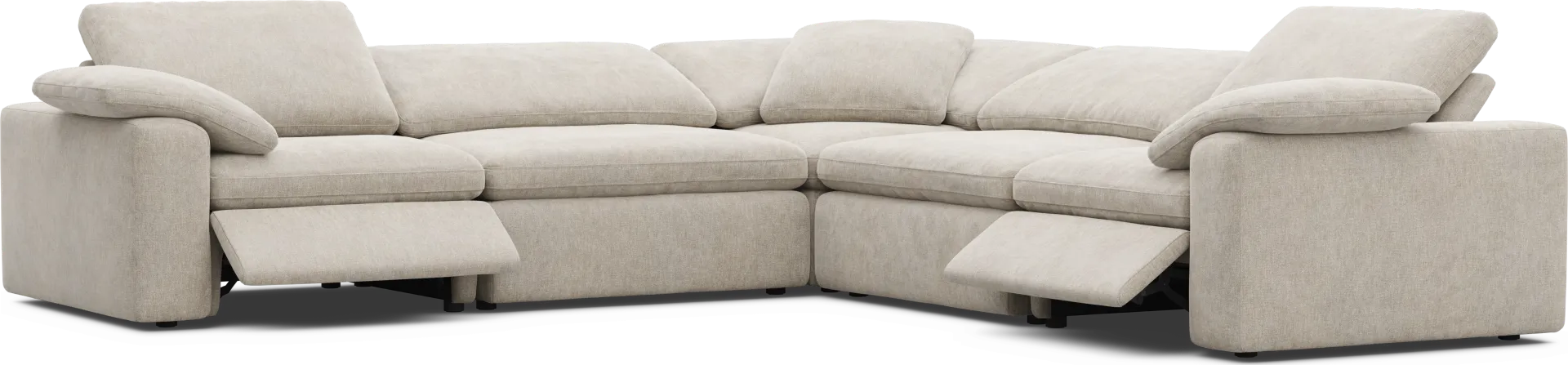 The Flow Gray 5 Pc Dual Power Reclining Sectional - Image 1