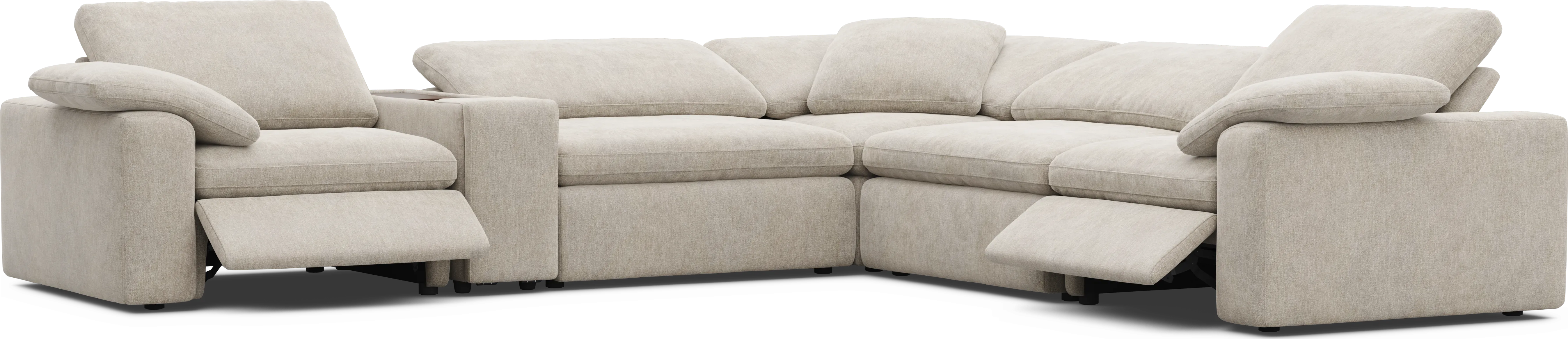 The Flow Gray 6 Pc Dual Power Reclining Sectional - Thumbnail - Image 1