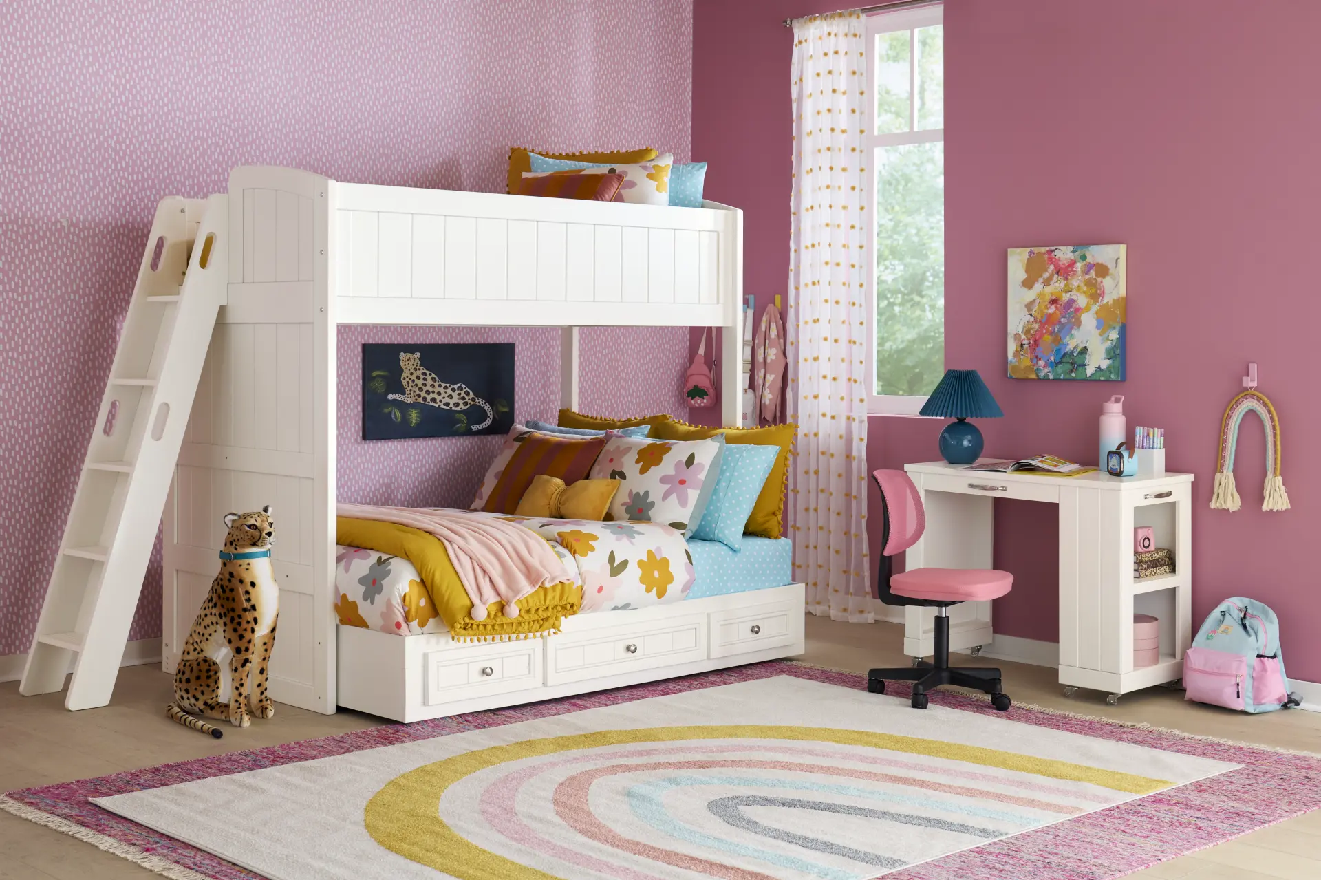 Kids Cottage Colors 2.0 White Twin/Full Loft
