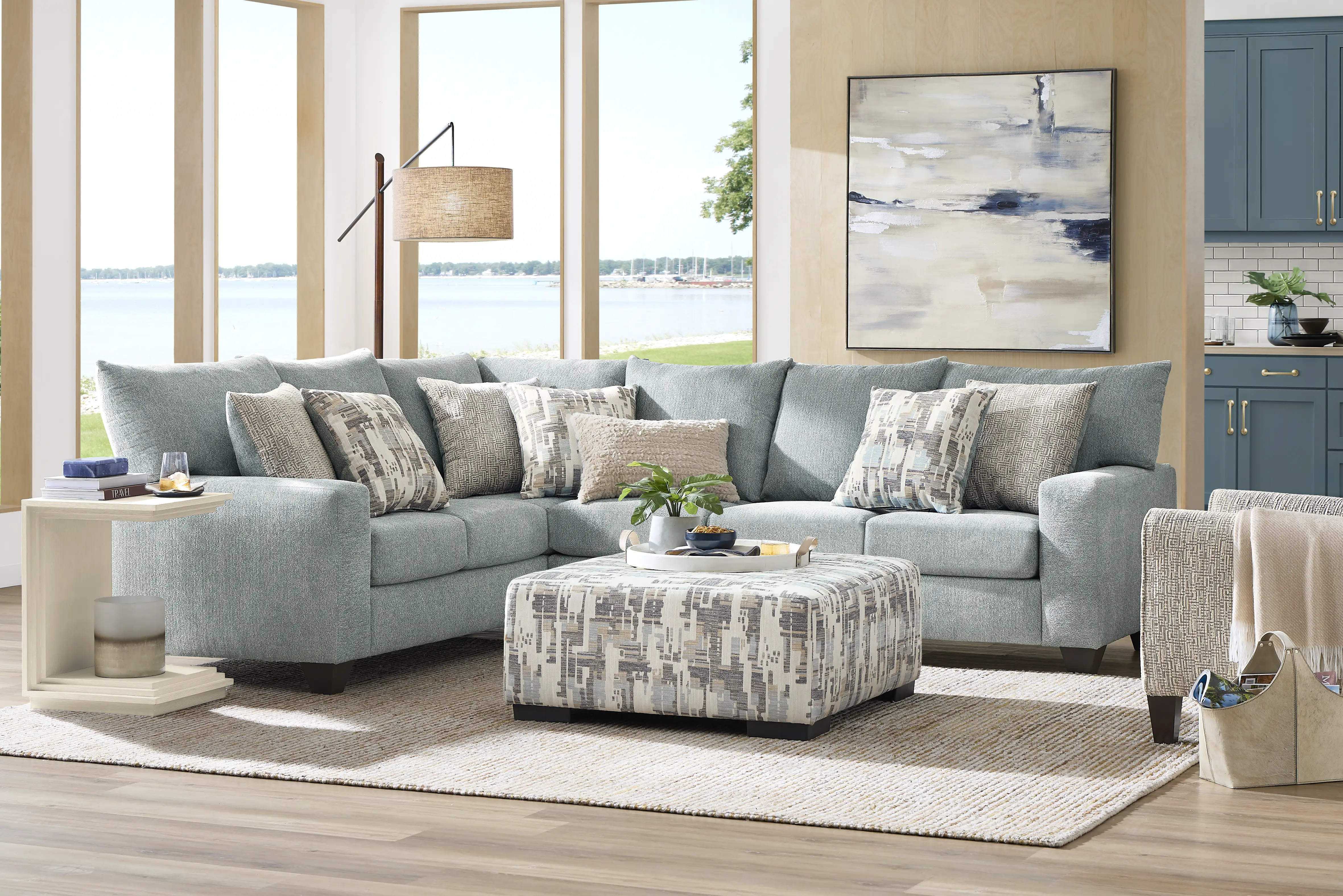 Wedgewood Blue 2 Pc Sectional - Thumbnail - Image 2