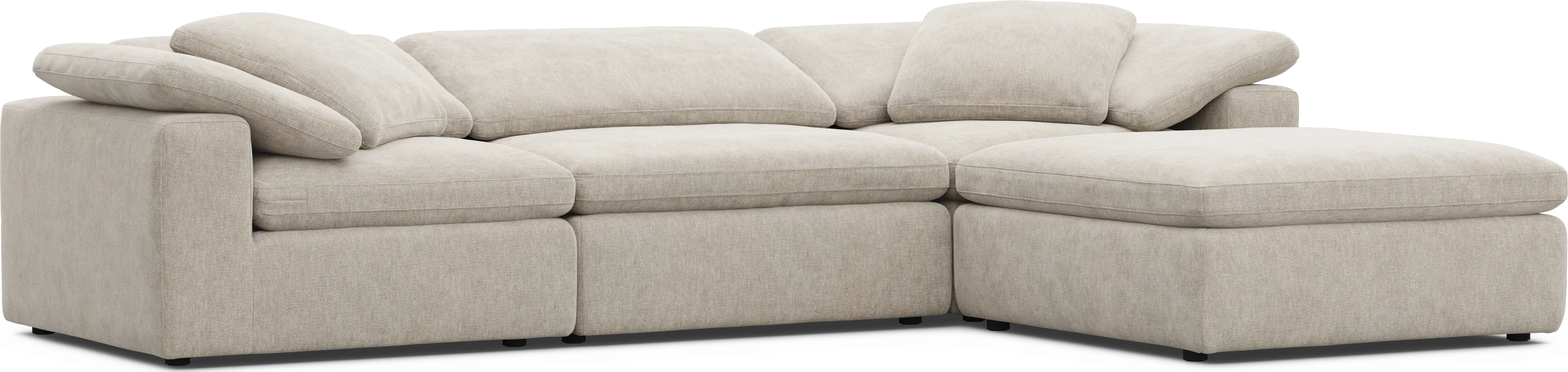 The Flow Gray 4 Pc Sectional - Thumbnail - Image 1