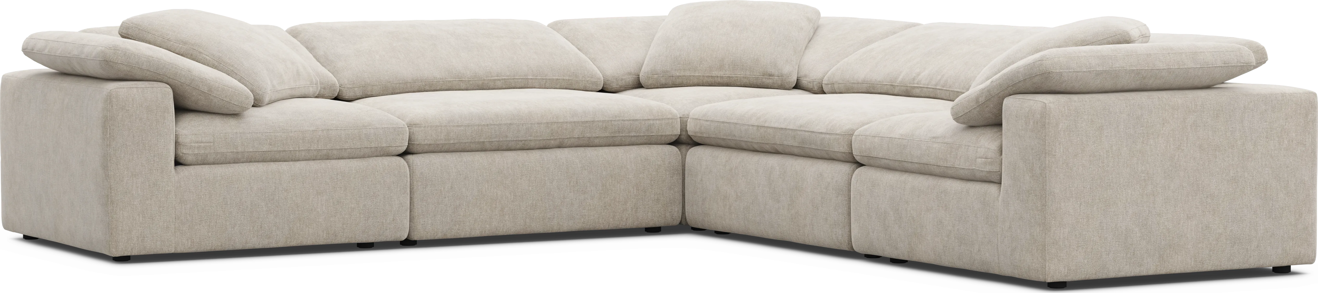 The Flow Gray 5 Pc Sectional - Thumbnail - Image 1