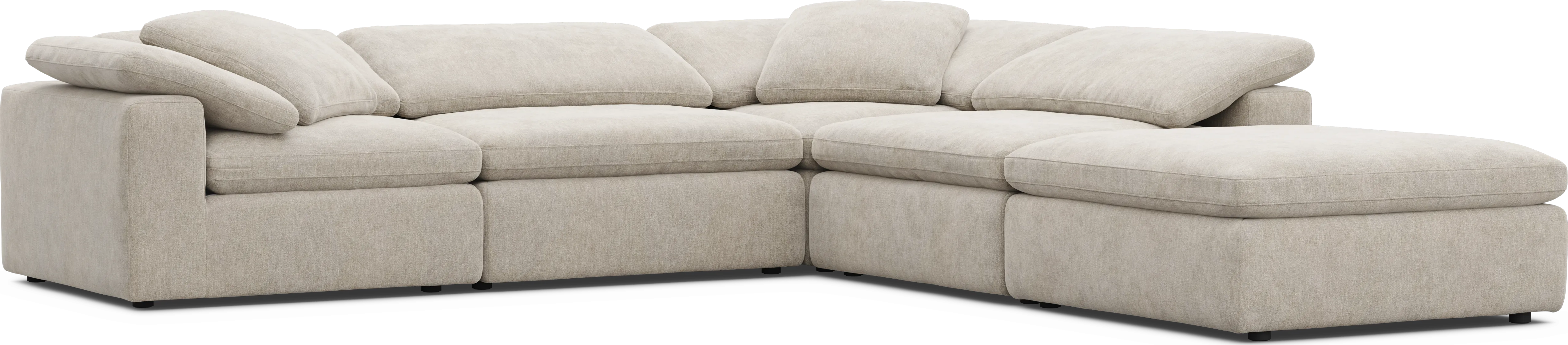 The Flow Gray 5 Pc Sectional - Thumbnail - Image 1