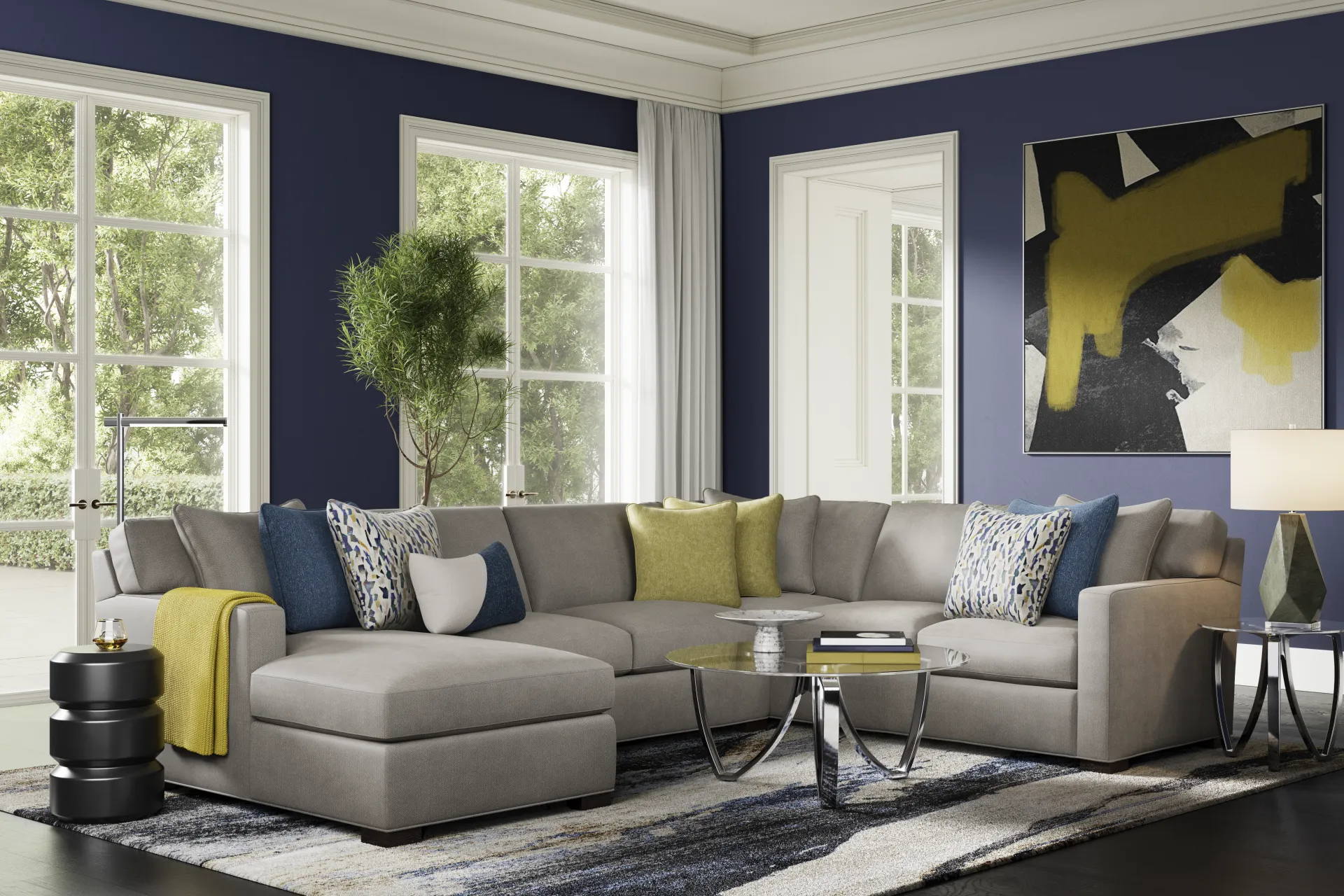 Harmonie Steel 3 Pc Sectional - Image 2