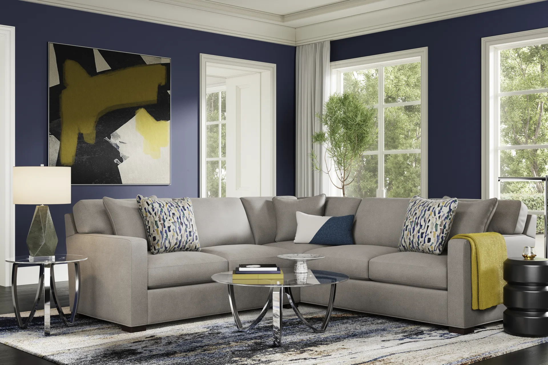 Harmonie Steel 2 Pc Sectional - Image 2