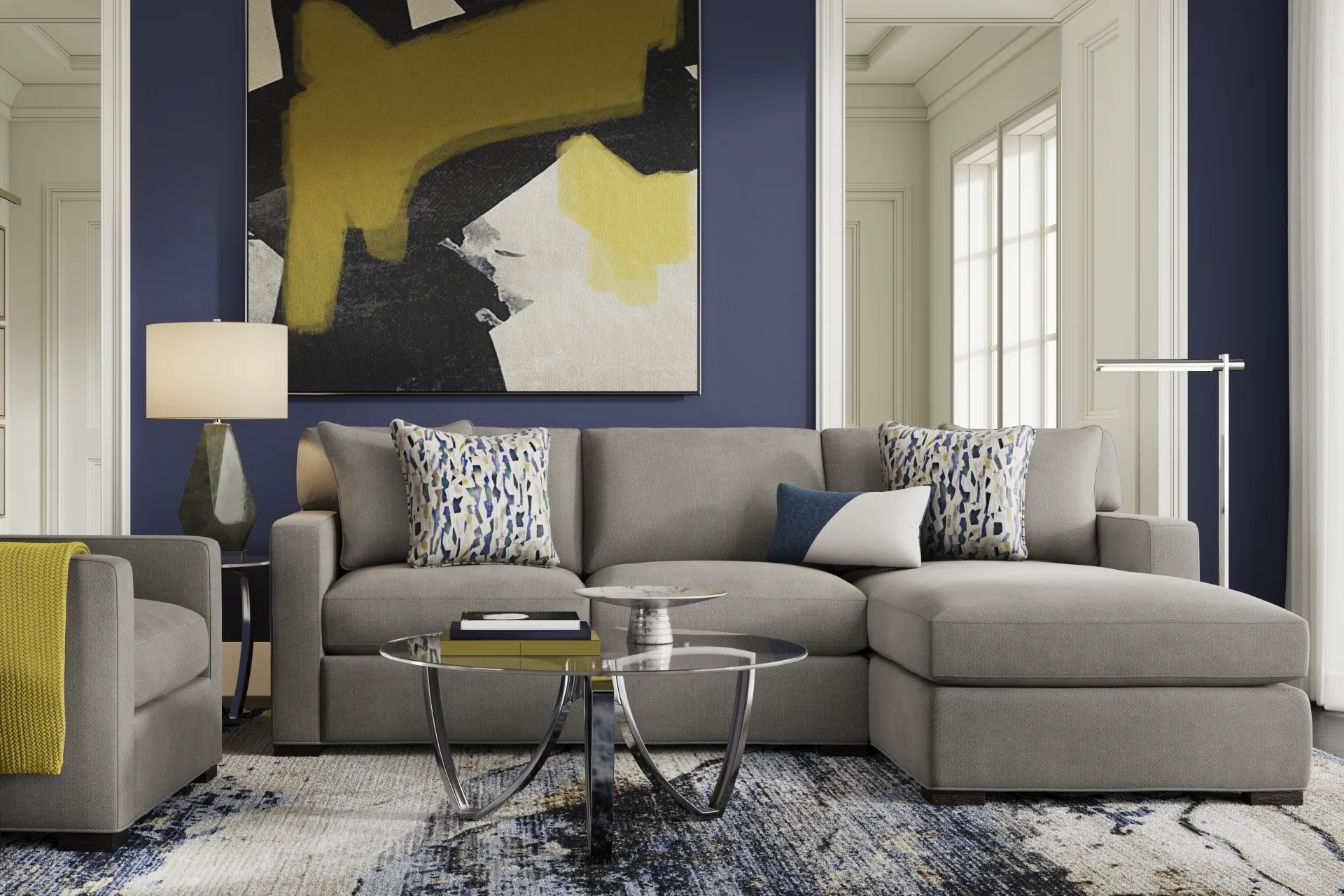 Harmonie Steel 2 Pc Sectional - Image 1